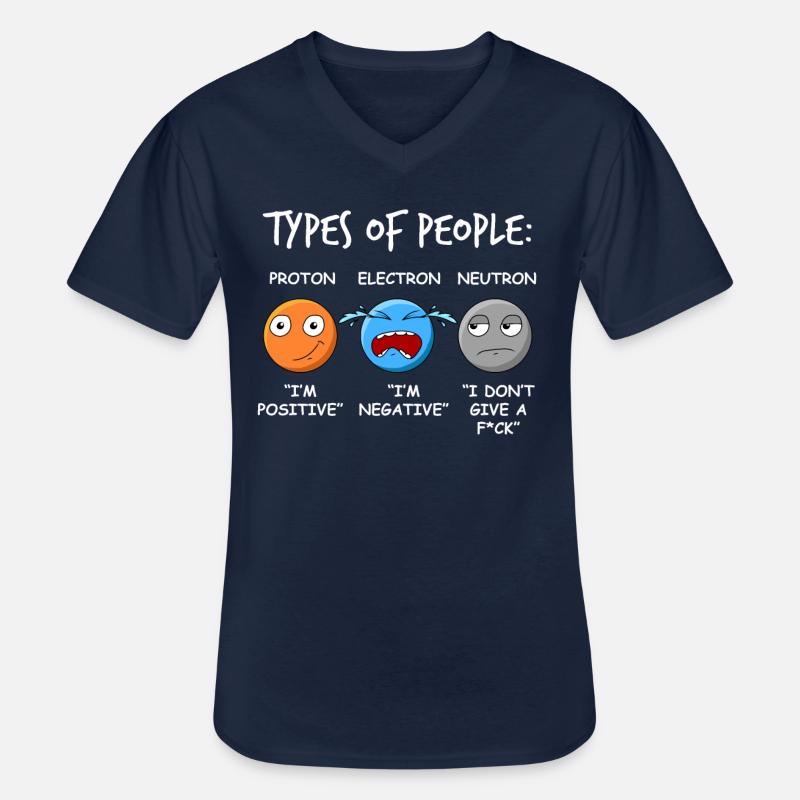 Proton Elektron Neutron - Physik - Männer-T-Shirt mit V-Ausschnitt - Navy