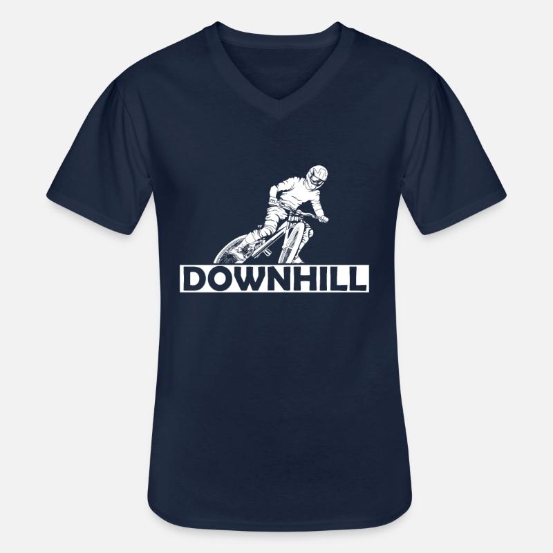 Downhill - Männer-T-Shirt mit V-Ausschnitt - Navy