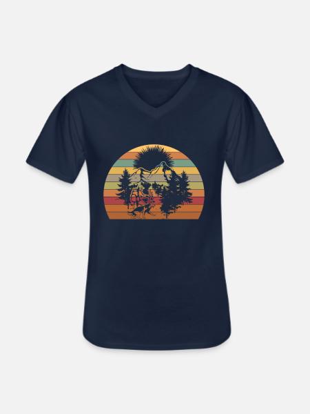 Wander Freunde - Männer-T-Shirt mit V-Ausschnitt - Navy