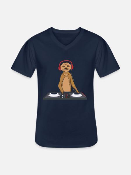 DJ Erdmännchen - Männer-T-Shirt mit V-Ausschnitt - Navy