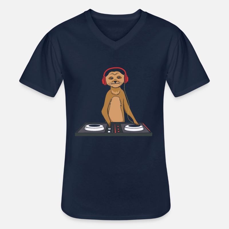 DJ Erdmännchen - Männer-T-Shirt mit V-Ausschnitt - Navy