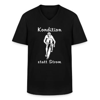 Kondition Statt Strom - Männer-T-Shirt mit V-Ausschnitt - Schwarz - Vorne - AI Model Male 178 dark (178cm)
