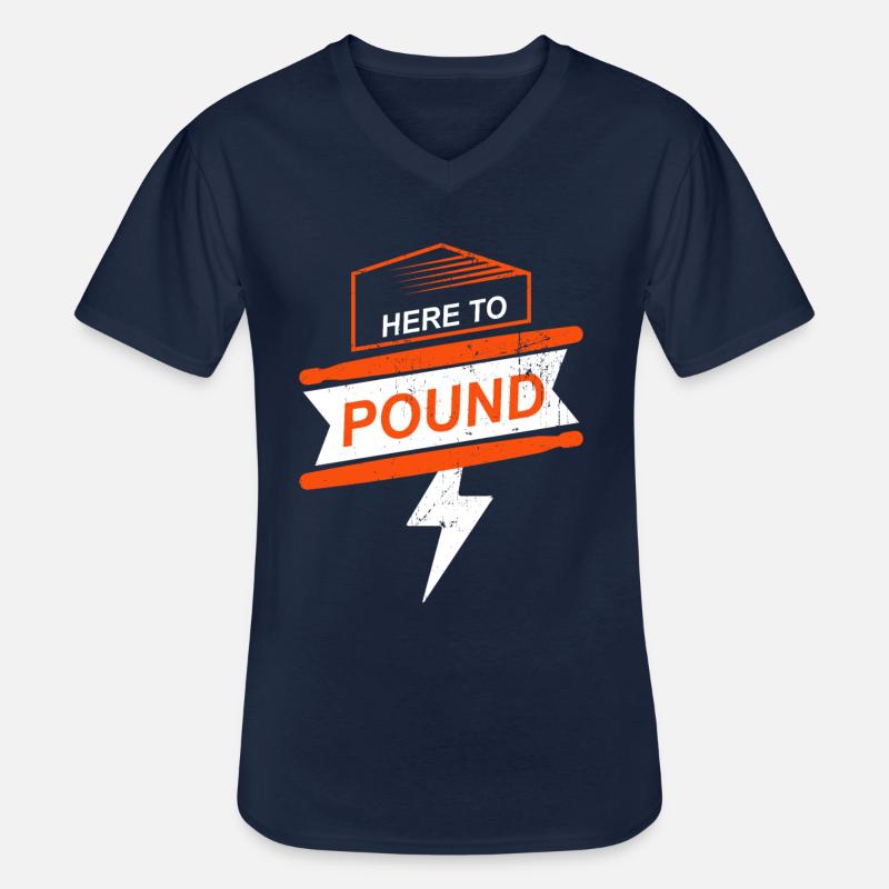Here To Pound - Trommel - Männer-T-Shirt mit V-Ausschnitt - Navy