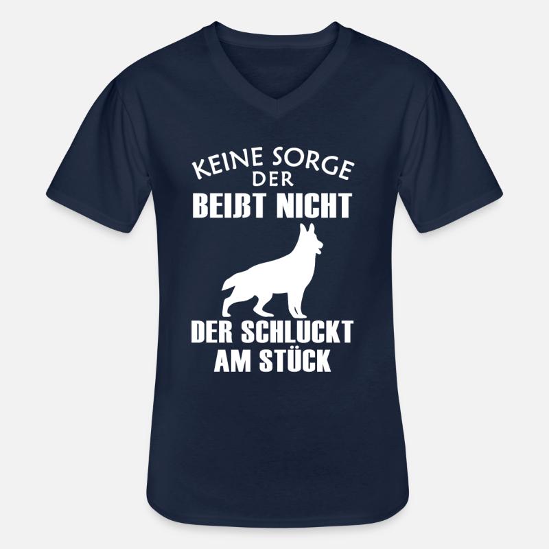 Cooles Schäferhunde Hunde Liebhe Geschenk - Männer-T-Shirt mit V-Ausschnitt - Navy