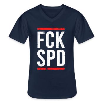 Fck Spd Anti-Politik Bundestagswahlen Für - Männer-T-Shirt mit V-Ausschnitt - Navy - Vorne - AI Model Male 178 dark (178cm)