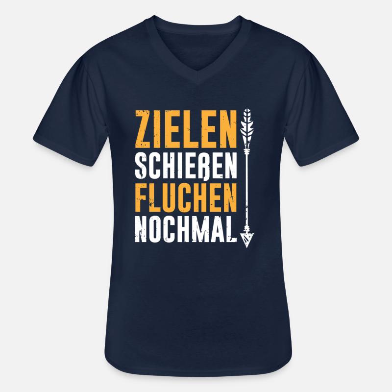 Bogenschützen Pfeil & Bogen Geschenk - Männer-T-Shirt mit V-Ausschnitt - Navy