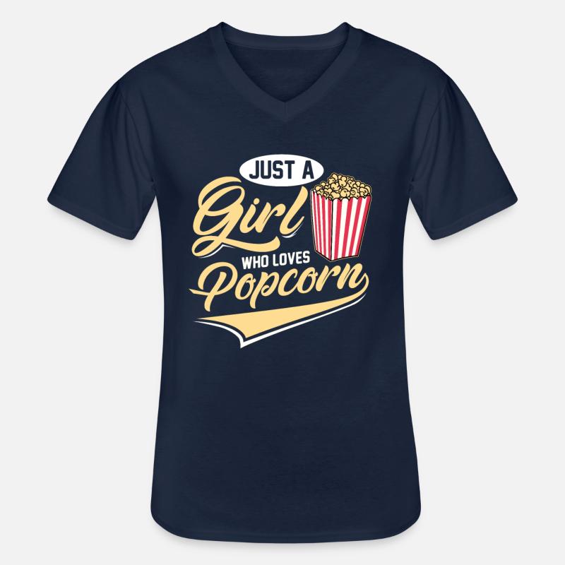 Popcorn - Männer-T-Shirt mit V-Ausschnitt - Navy