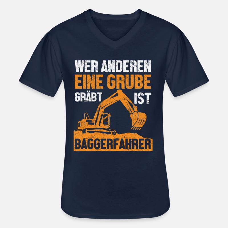 Bagger Baggerfahrer Baggerführer - Männer-T-Shirt mit V-Ausschnitt - Navy