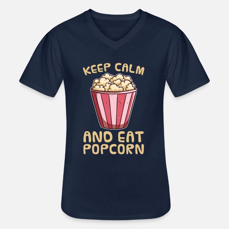 Popcorn - Männer-T-Shirt mit V-Ausschnitt - Navy