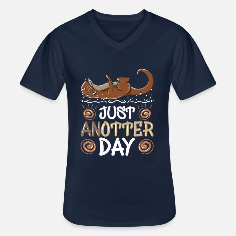 Otter - Männer-T-Shirt mit V-Ausschnitt - Navy