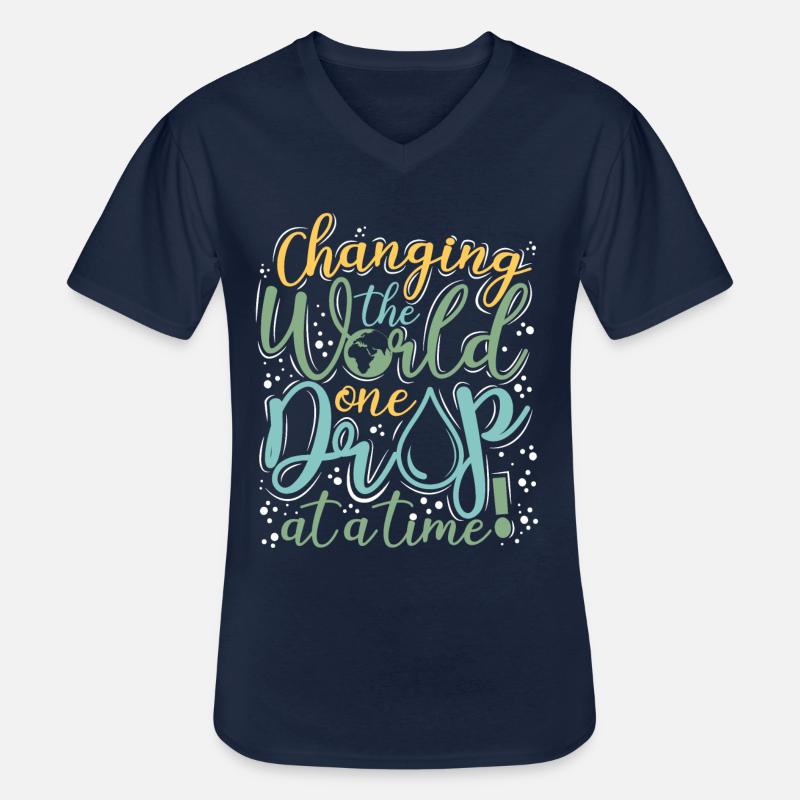Ätherisches Öl - Männer-T-Shirt mit V-Ausschnitt - Navy