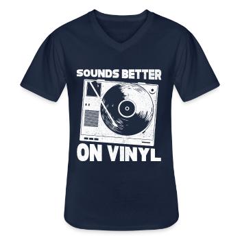 Vinyl LP Schallplatte Plattensammler - Männer-T-Shirt mit V-Ausschnitt - Navy - Vorne - AI Model Male 178 dark (178cm)