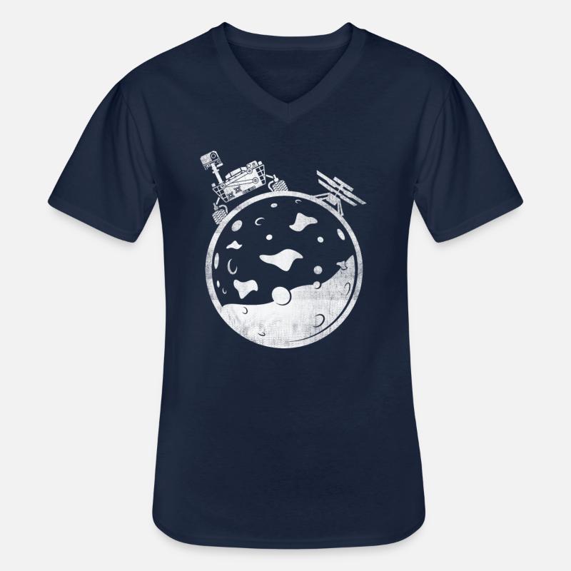 Mars Planet Space Space - Men's V-Neck T-Shirt - navy