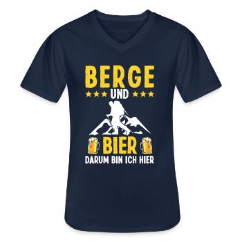 Wandern Trekking Wanderer - Männer-T-Shirt mit V-Ausschnitt - Navy - Vorne - AI Model Male 178 dark (178cm)