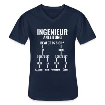 Maschinenbau Elektrotechnik Studenten Ingenieur - Männer-T-Shirt mit V-Ausschnitt - Navy - Vorne - AI Model Male 178 dark (178cm)