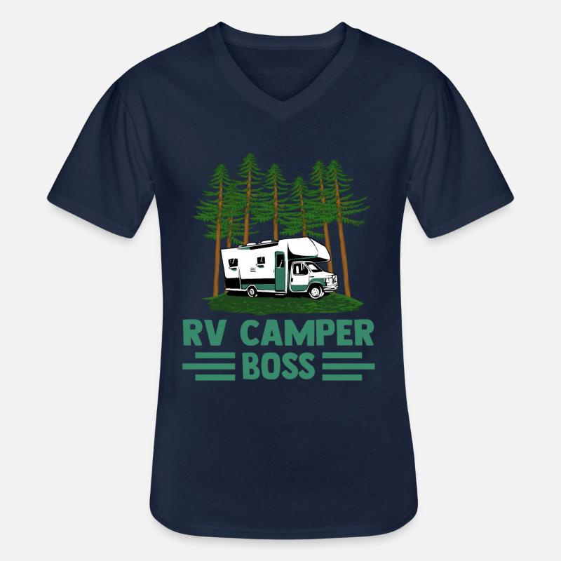 Wohnwagen Wohnmobil Caravan Camper - Männer-T-Shirt mit V-Ausschnitt - Navy