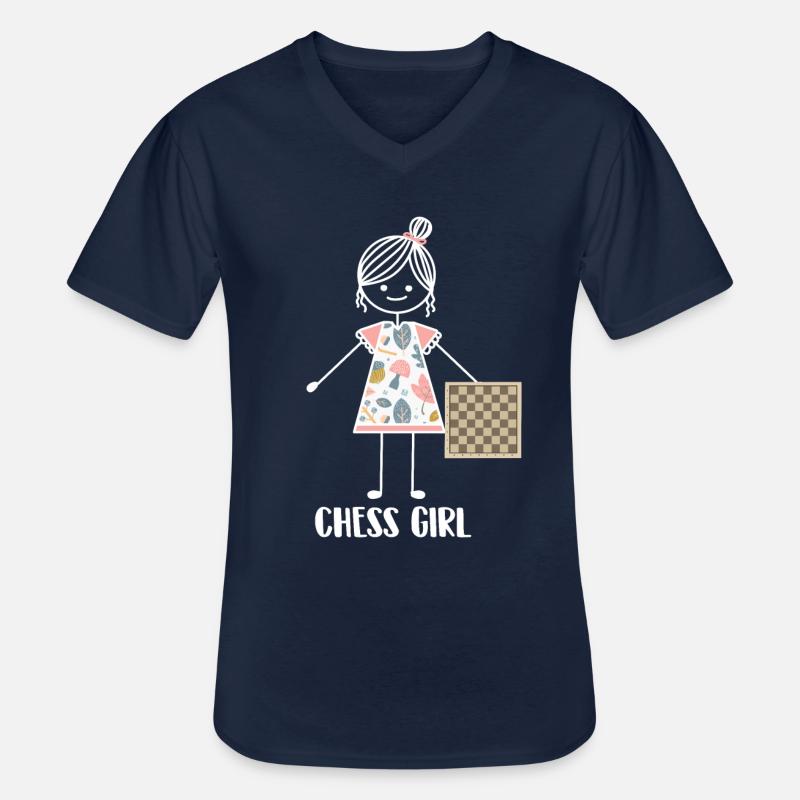 Schach Schachfigur - Männer-T-Shirt mit V-Ausschnitt - Navy