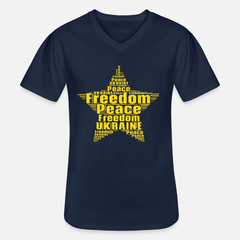Ukraine Liebe Peace Geschenkidee Frieden - Männer-T-Shirt mit V-Ausschnitt - Navy