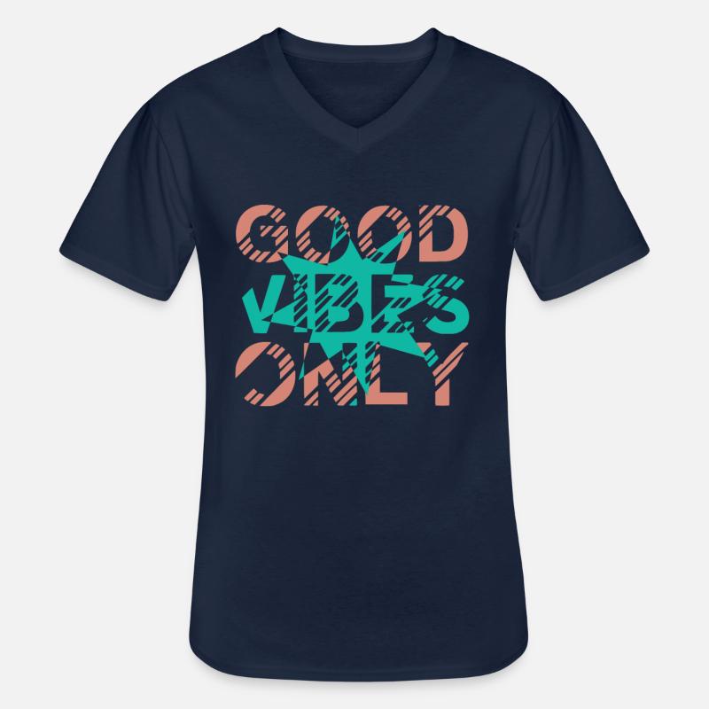 Good Vibes Only - Männer-T-Shirt mit V-Ausschnitt - Navy