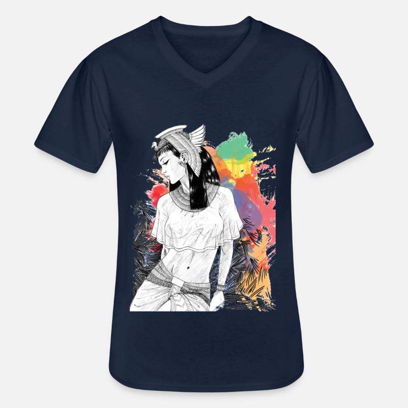 Kleopatra - Männer-T-Shirt mit V-Ausschnitt - Navy