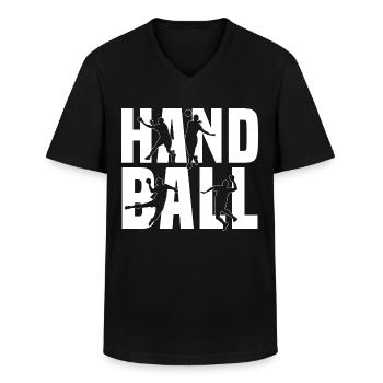 Joueur de handball Dabbing HandballEr Sport Gift - T-shirt col V Homme - noir - Devant - AI Model Male 178 dark (178cm)