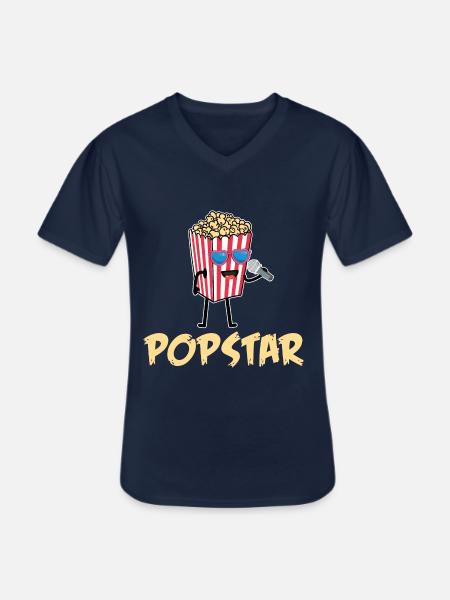 Popcorn - Men's V-Neck T-Shirt - navy