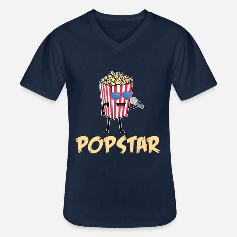 Popcorn - Männer-T-Shirt mit V-Ausschnitt - Navy