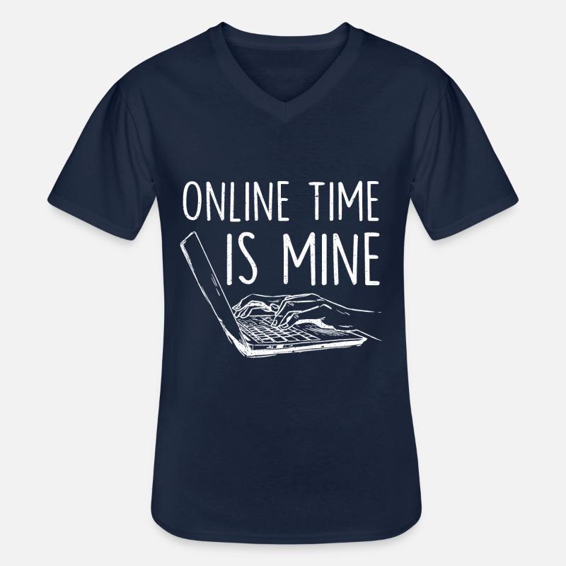 Programmeur Coder Développeur de logiciels - T-shirt col V Homme - marine