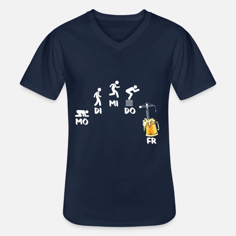 Kran Baukran Kranfahrer Kranführer - Männer-T-Shirt mit V-Ausschnitt - Navy