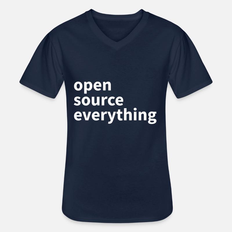 Open Source Everything - Men's V-Neck T-Shirt - navy