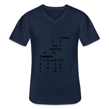 computer - Männer-T-Shirt mit V-Ausschnitt - Navy - Vorne - AI Model Male 178 dark (178cm)