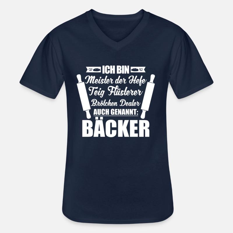 Ich bin Bäcker - Männer-T-Shirt mit V-Ausschnitt - Navy