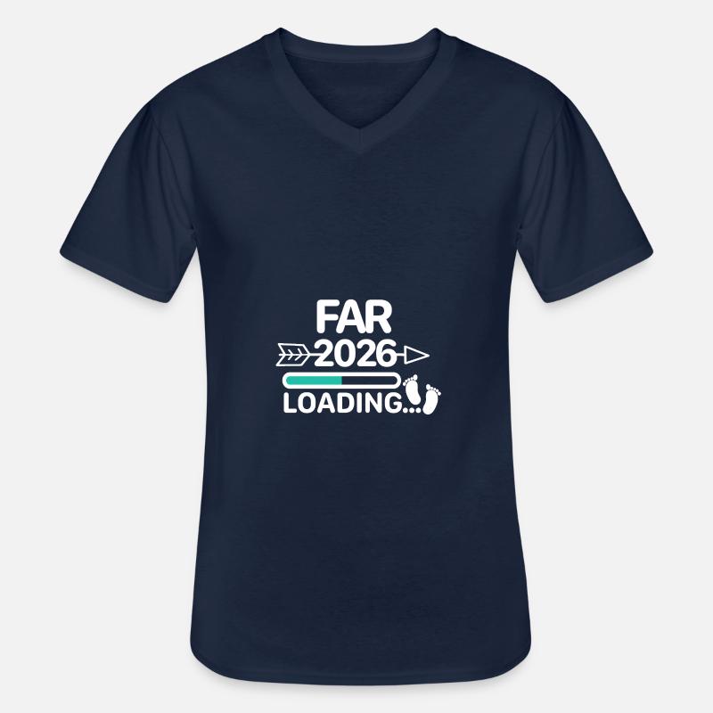 Papa 2026 dänisch - Männer-T-Shirt mit V-Ausschnitt - Navy