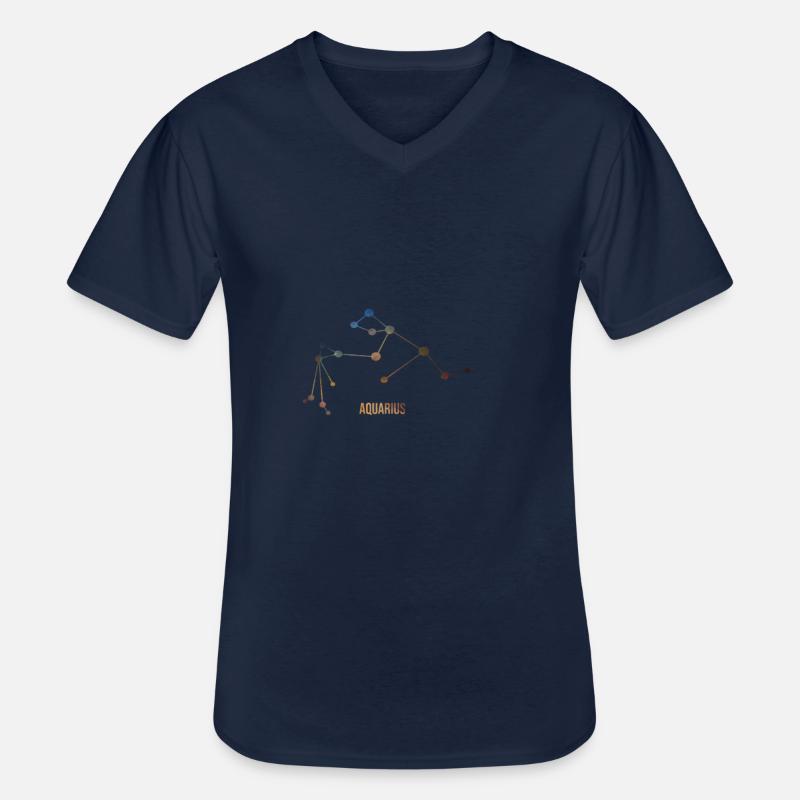 Sternzeichen Wassermann, Aquarius - Männer-T-Shirt mit V-Ausschnitt - Navy