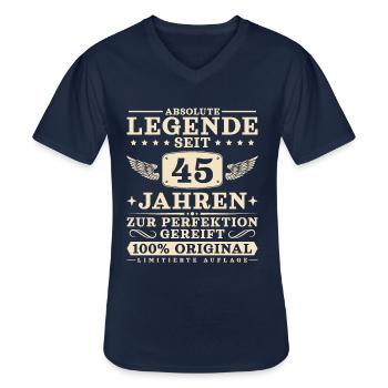 Legende seit 45 Jahren Männer 45. Geburtstag - Männer-T-Shirt mit V-Ausschnitt - Navy - Vorne - AI Model Male 178 dark (178cm)