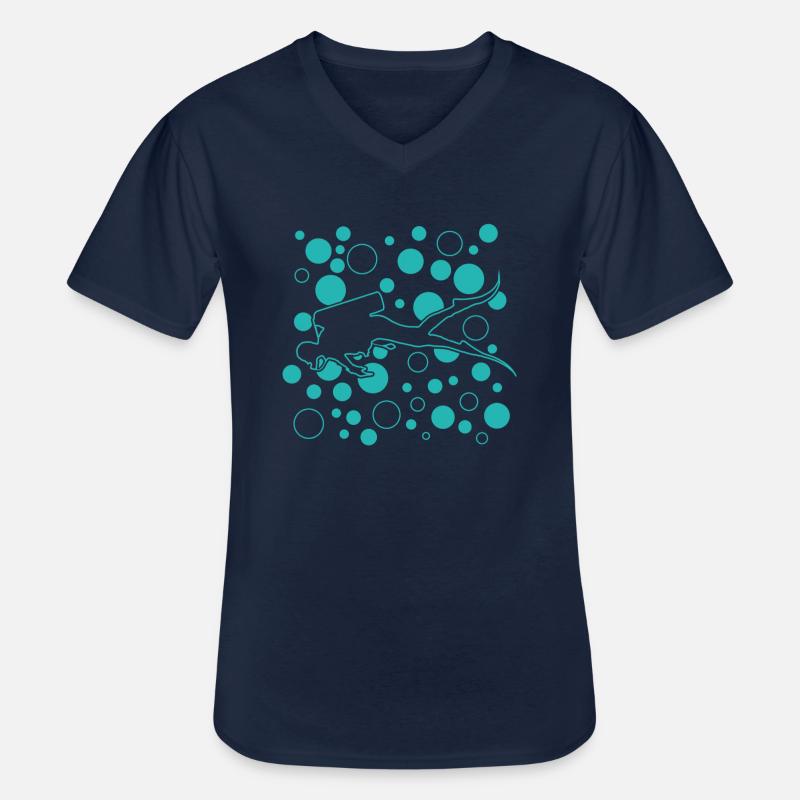 Diving tauchen - Männer-T-Shirt mit V-Ausschnitt - Navy