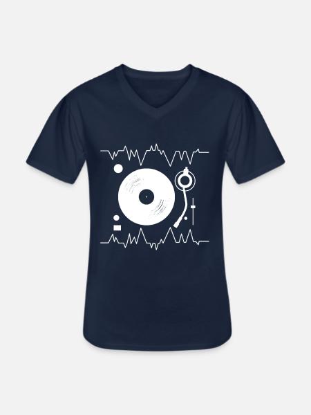 DJ Mixer Heartbeat - Men's V-Neck T-Shirt - navy