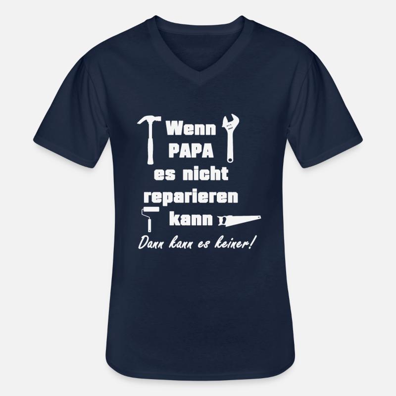 Papa Handwerker Spruch - Männer-T-Shirt mit V-Ausschnitt - Navy