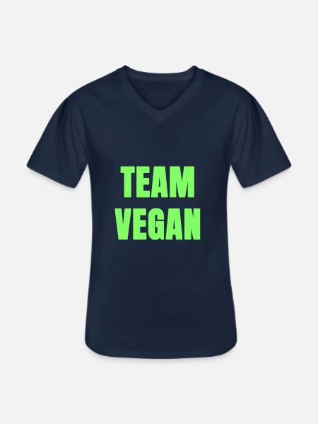 team vegan - Männer-T-Shirt mit V-Ausschnitt - Navy