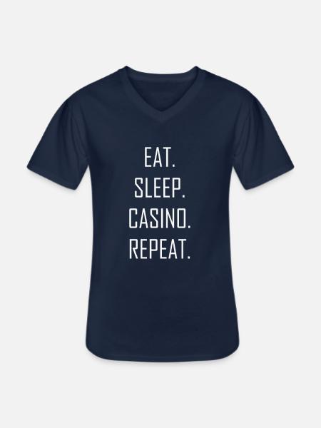 Eat Sleep Casino Repeat - Men's V-Neck T-Shirt - navy