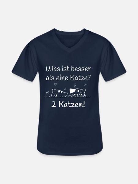 Katze Haustier - Männer-T-Shirt mit V-Ausschnitt - Navy