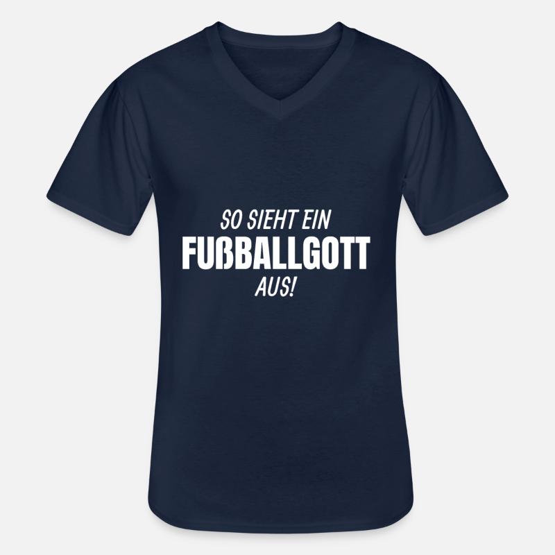 Fußballgott - Männer-T-Shirt mit V-Ausschnitt - Navy