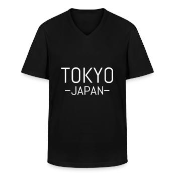 Tokyo - T-shirt col V Homme - noir - Devant - AI Model Male 178 dark (178cm)