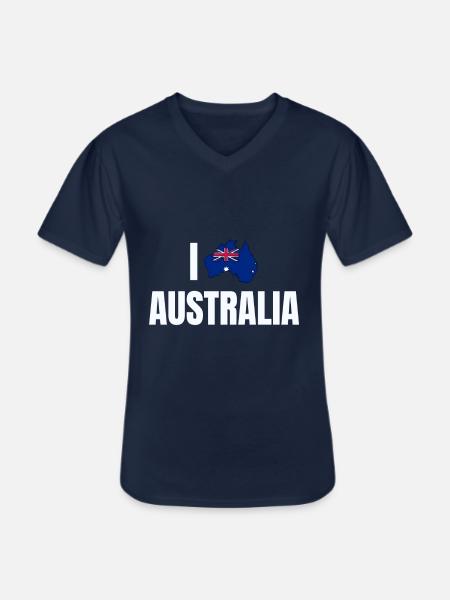 Australia - Men's V-Neck T-Shirt - navy