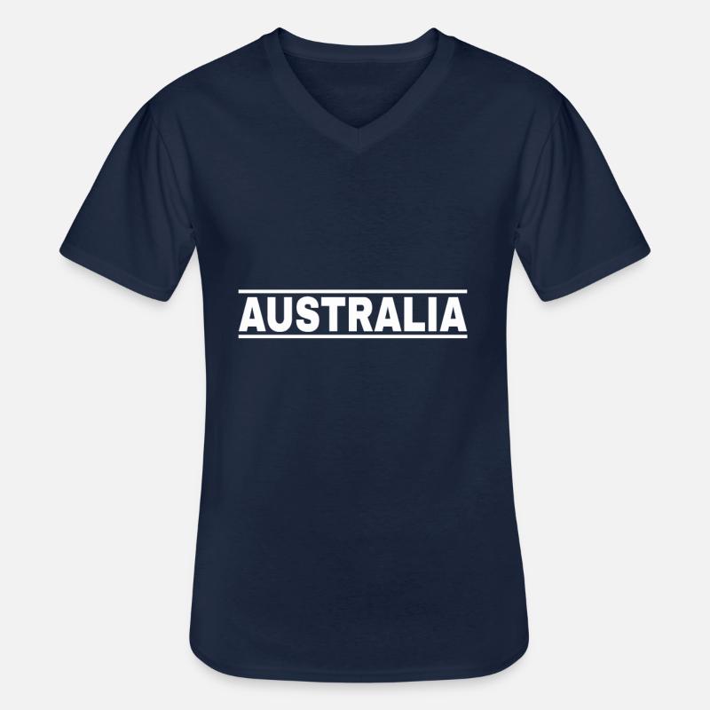 Australien - Männer-T-Shirt mit V-Ausschnitt - Navy
