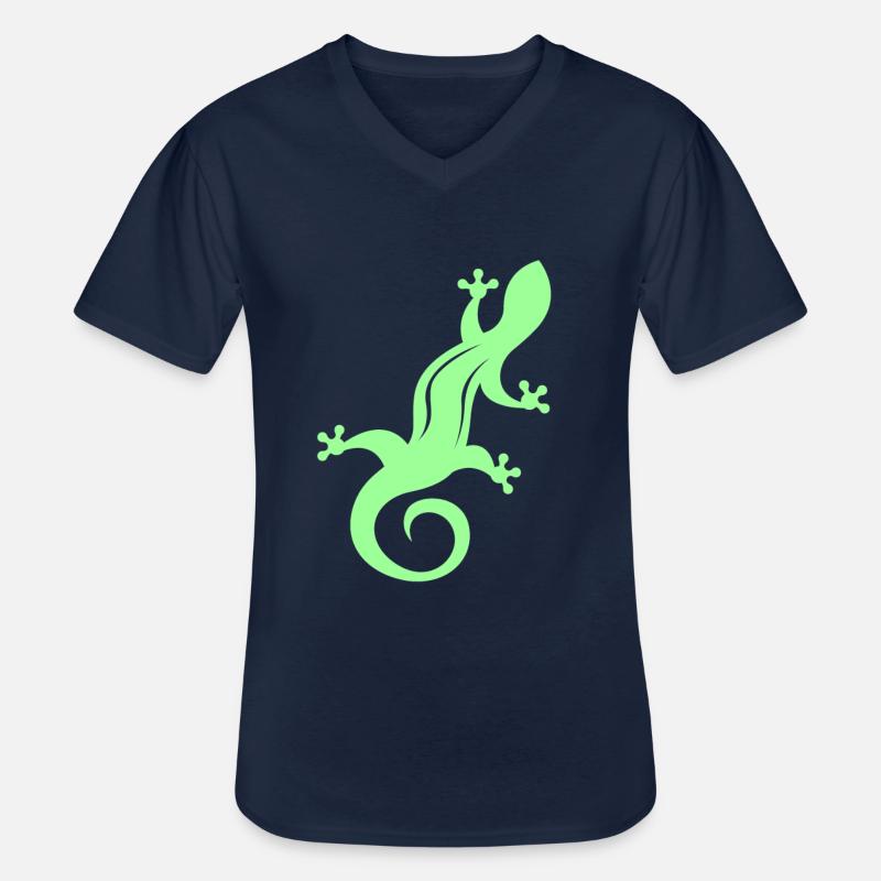 Eidechse - Männer-T-Shirt mit V-Ausschnitt - Navy