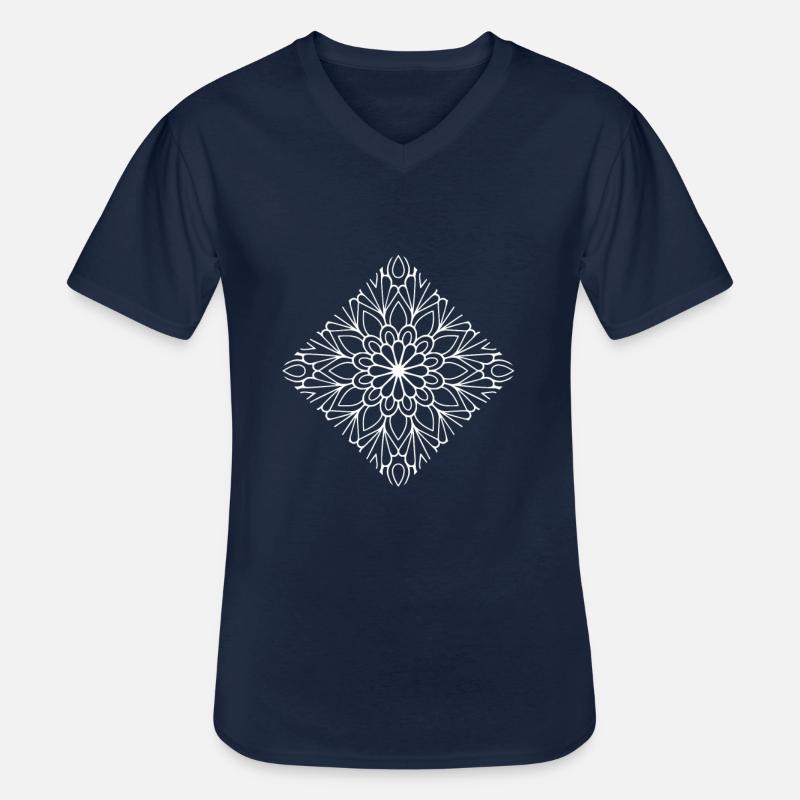 Mandala Muster - Männer-T-Shirt mit V-Ausschnitt - Navy