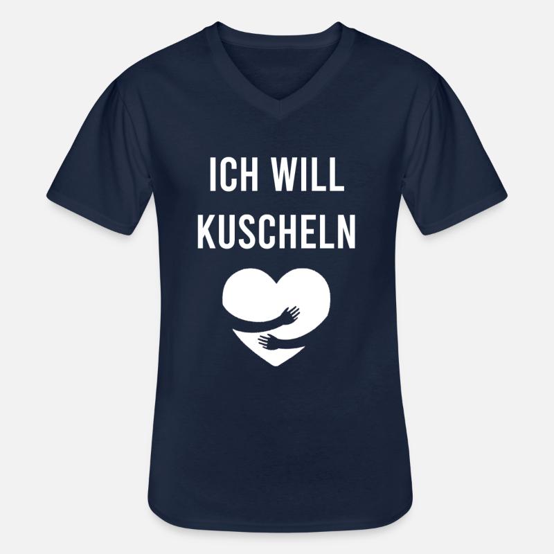 Ich will Kuscheln - Männer-T-Shirt mit V-Ausschnitt - Navy