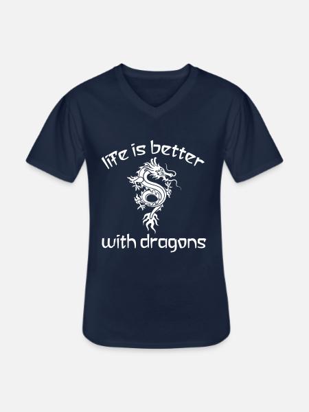 Dragon Dragon shirt - Men's V-Neck T-Shirt - navy