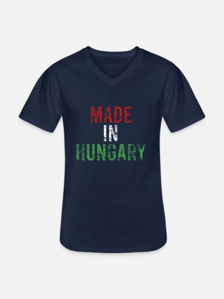 Hungary - Men's V-Neck T-Shirt - navy